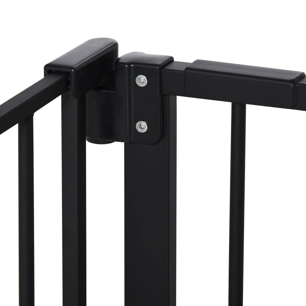 Retractable Pet Safety Gate with 3 Extensions and Adjustable Screws 76.2 x 152.3 cm - Black