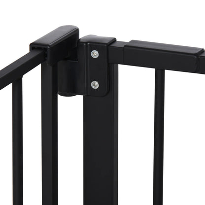 Retractable Pet Safety Gate with 3 Extensions and Adjustable Screws 76.2 x 152.3 cm - Black