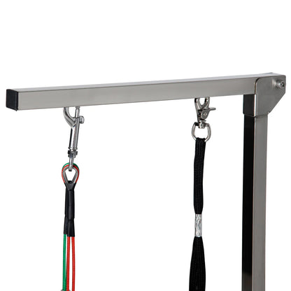 Foldable Adjustable 29" Pet Grooming Arm with Clamp, 2 Haunch Holders & Loop for Medium Dogs - Silver