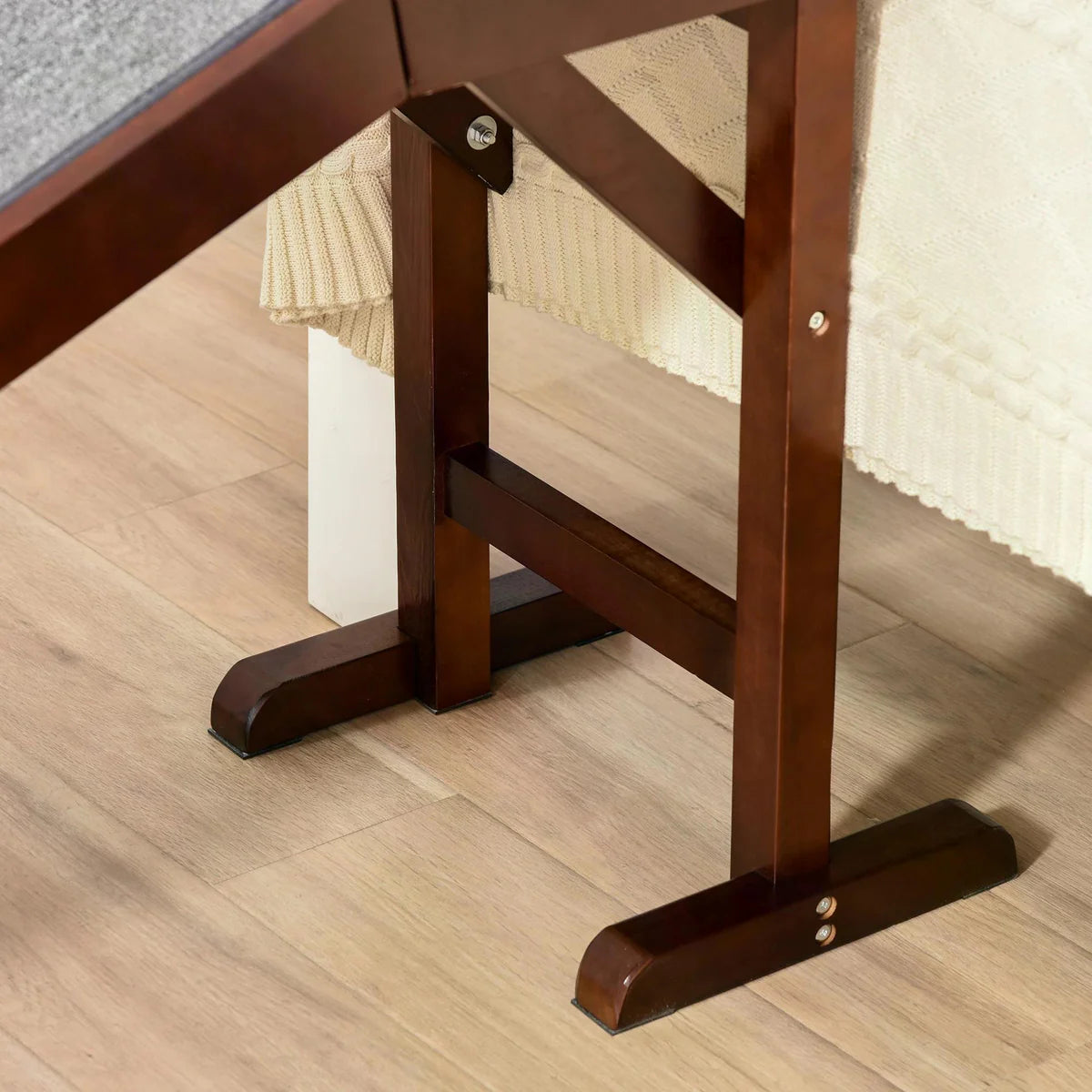 Pet Ramp for Dogs with Non-Slip Carpet Top Platform Pine Wood 188 x 40.5 x 63.5 - Brown Grey