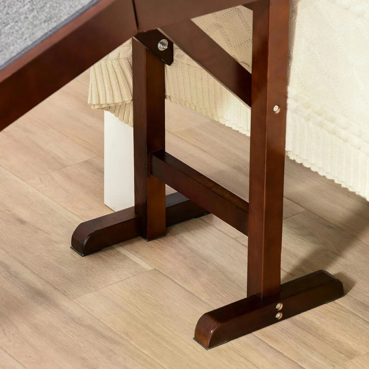 Pet Ramp for Dogs with Non-Slip Carpet Top Platform Pine Wood 188 x 40.5 x 63.5 - Brown Grey
